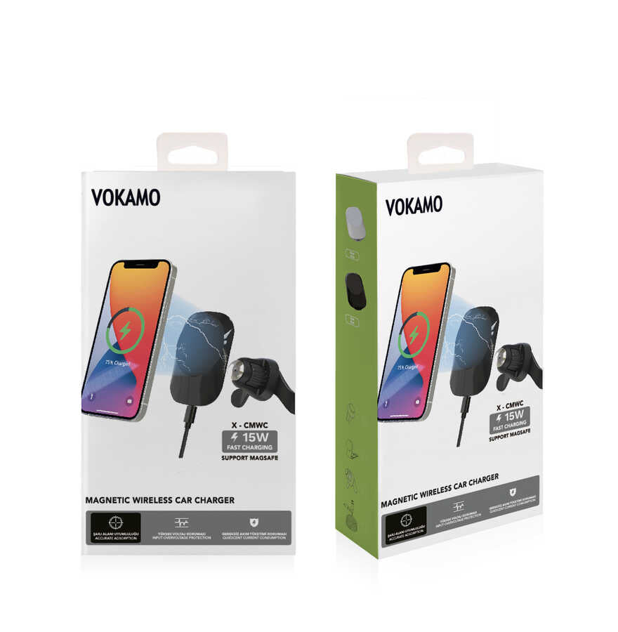 Vokamo WRL-01 Mıknatıslı Kablosuz Şarj Araç Telefon Tutucu - 19