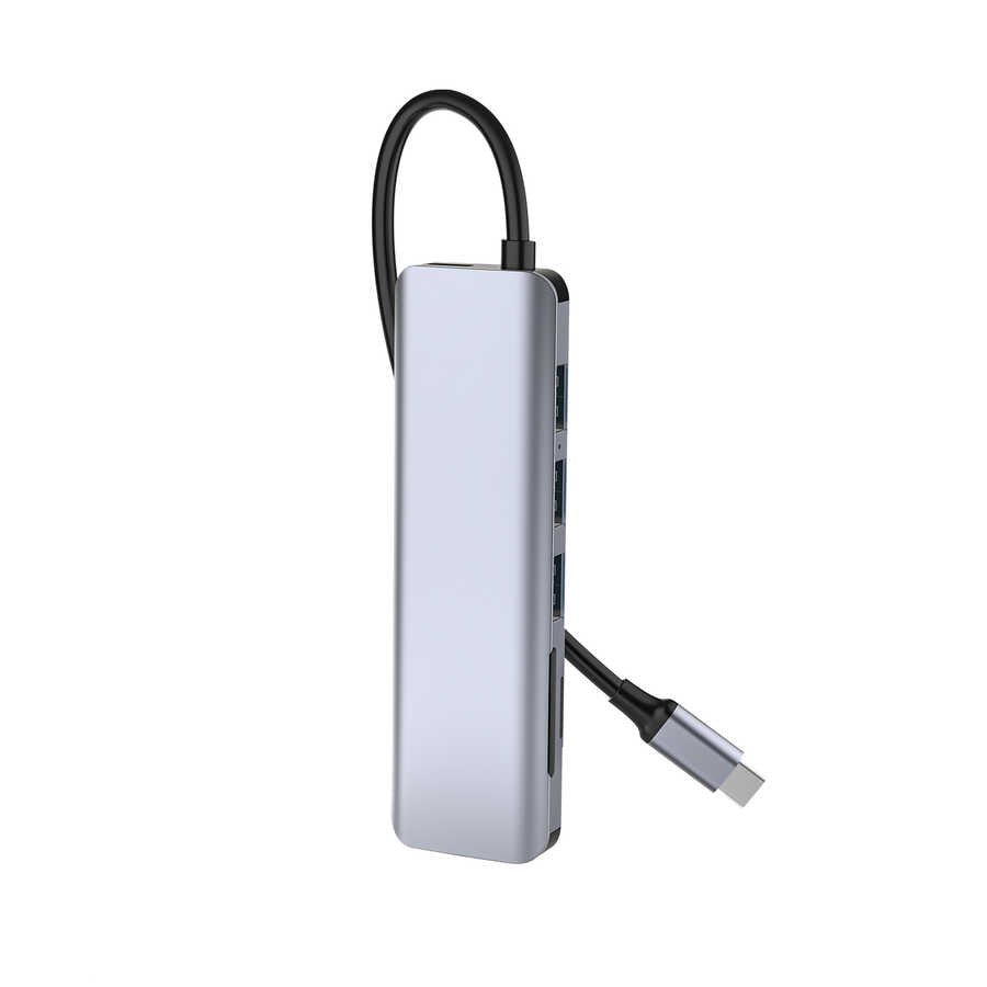 Wiwu Alpha A731HC 7 in 1 Type-C Hub 100W Şarj Destekli SD Kart-HDMI-USB Çoğaltıcı - 2