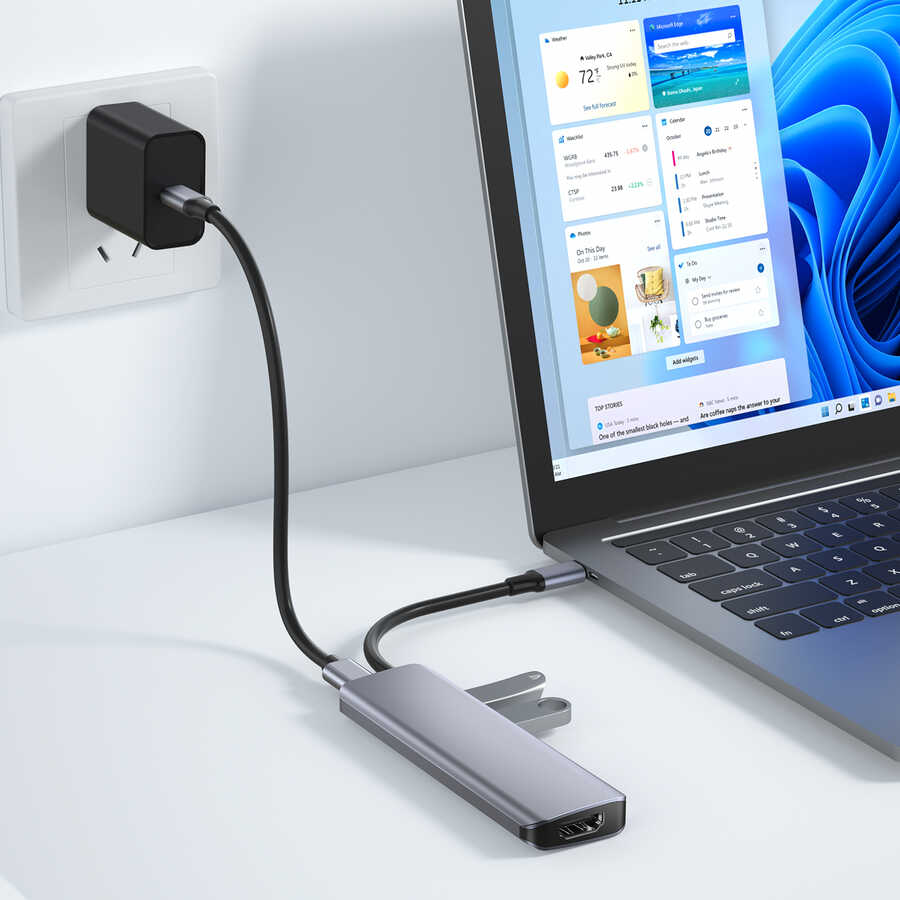 Wiwu Alpha A731HC 7 in 1 Type-C Hub 100W Şarj Destekli SD Kart-HDMI-USB Çoğaltıcı - 3
