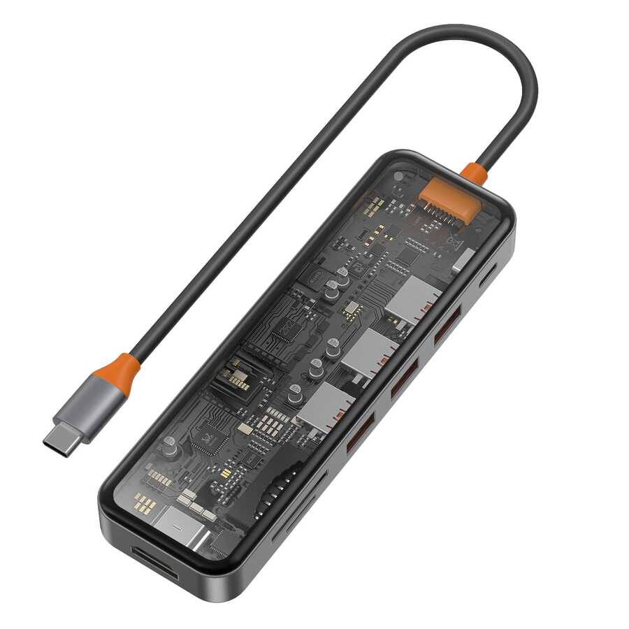 Wiwu CB007 Cyber 7 in 1 Type-C Hub 100W Şarj Destekli SD Kart-HDMI-USB Çoğaltıcı - 7