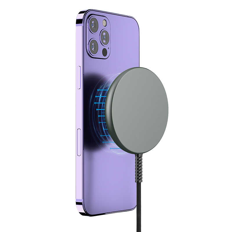 Wiwu M14 Intelligent Wireless Magnetik Şarj Ultra İnce Şeffaf 15W Android iOS Destekli - 13