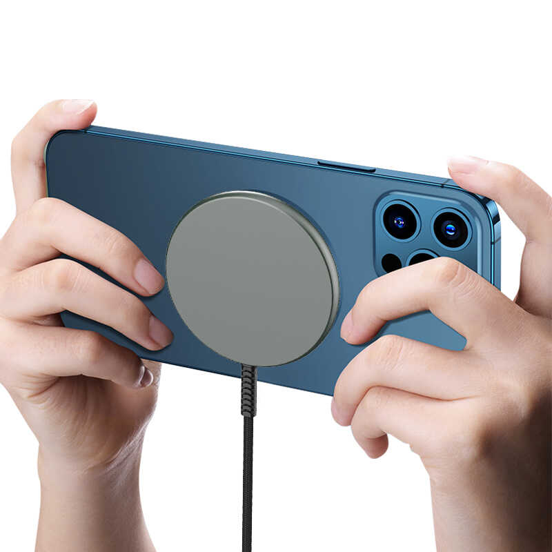 Wiwu M14 Intelligent Wireless Magnetik Şarj Ultra İnce Şeffaf 15W Android iOS Destekli - 15