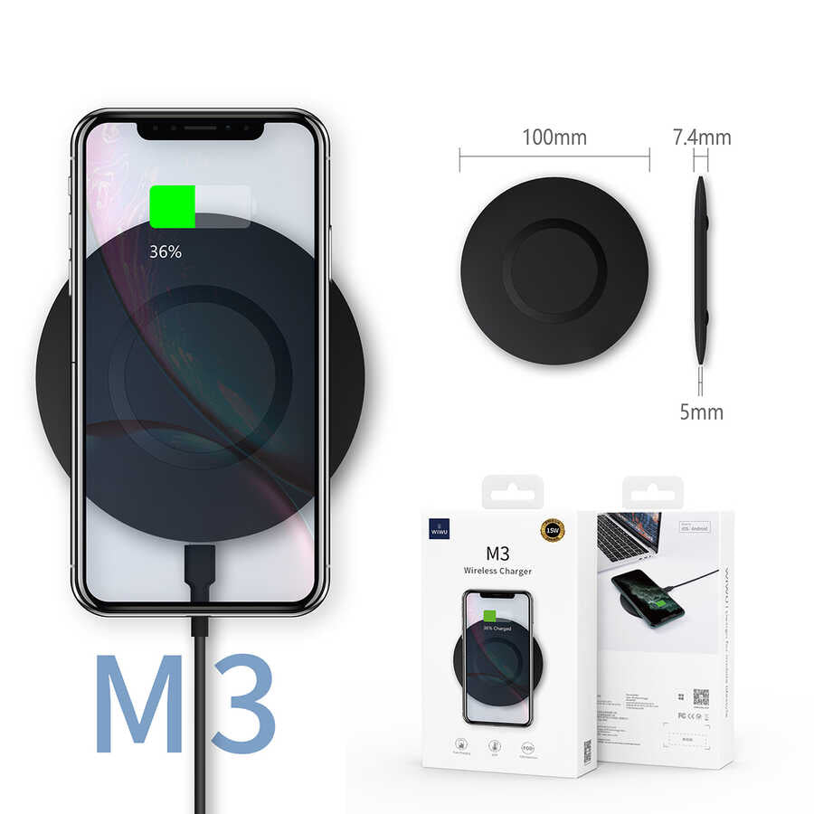 Wiwu M3 15W iOS Android Destekli Magnetik Kablosuz Şarj - 8