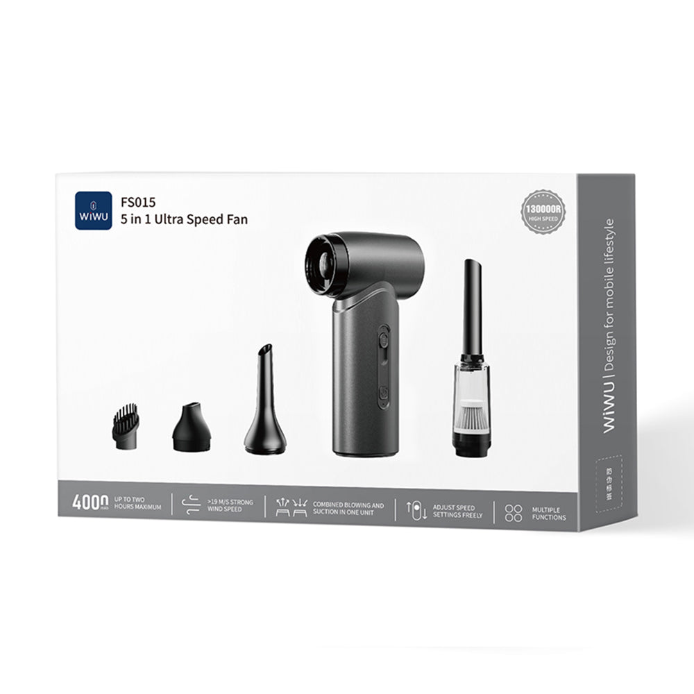 Wiwu Wi-FS015 Üfleme-Emme-Vakumlama ve Şişirme 5in1 50000PA Elektrikli Oto Araç Süpürgesi