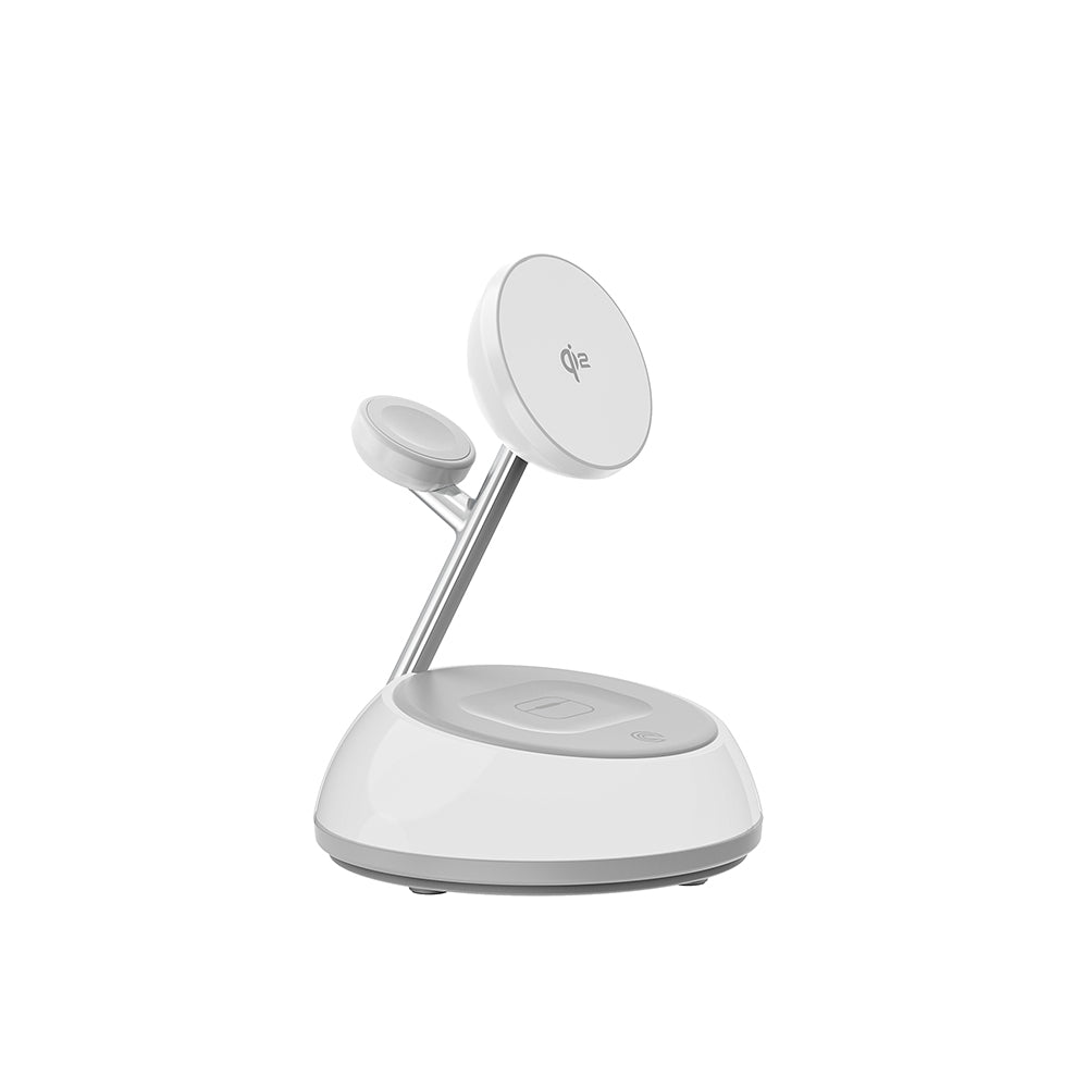 Wiwu Wi-W036 Qi2 3 in 1 Magnetik Hızlı Şarj Özellikli Ambiyans Işıklı 15W Kablosuz Şarj Standı
