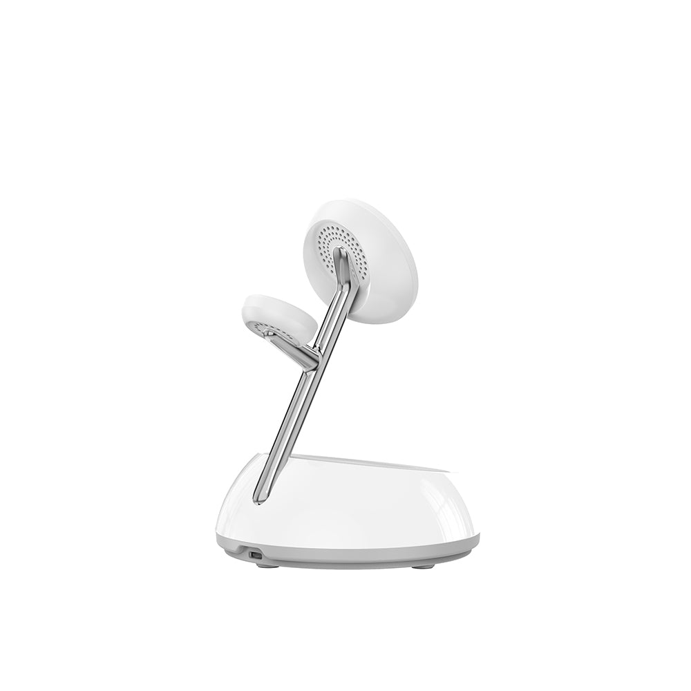Wiwu Wi-W036 Qi2 3 in 1 Magnetik Hızlı Şarj Özellikli Ambiyans Işıklı 15W Kablosuz Şarj Standı