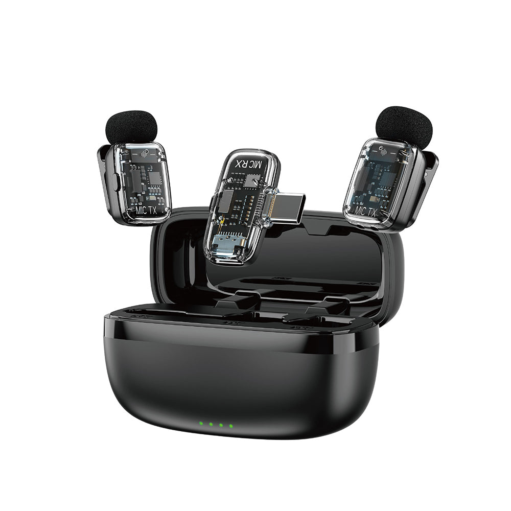 Wiwu Wi-WM008 2in1 Type-C Portlu ANC Özellikli Kablosuz Yaka Mikrofonu