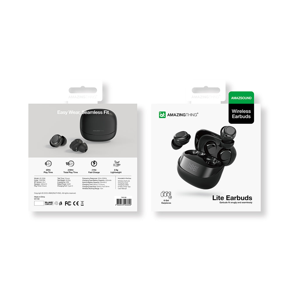 Amazingthing Amazsound Lite Dijital LED Göstergeli Kulak İçi v5.4 Bluetooth Kulaklık