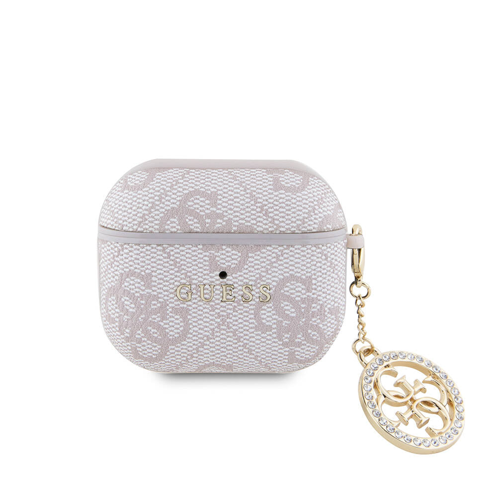 Guess Airpods 3. Nesil Orjinal Lisanslı 4G Desenli Taşlı 4G Süs Zincirli Kılıf