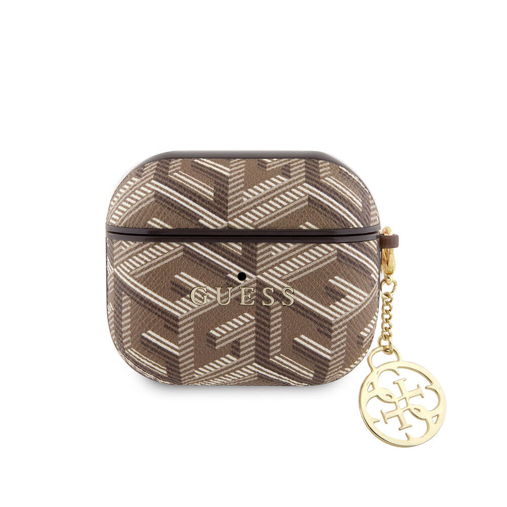 Guess Airpods 3. Nesil Orjinal Lisanslı G Cube Desenli 4G Süs Zincirli Kılıf