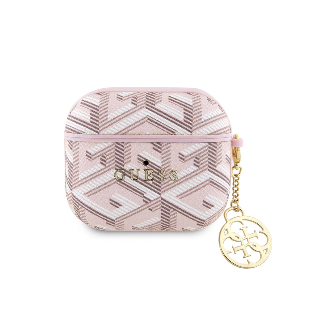 Guess Airpods 3. Nesil Orjinal Lisanslı G Cube Desenli 4G Süs Zincirli Kılıf