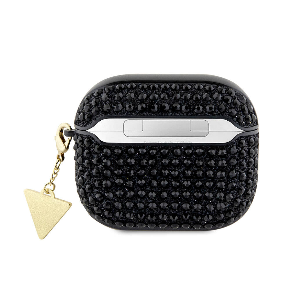Guess Airpods 3. Nesil Orjinal Lisanslı Parıltılı Taş Kaplamalı Üçgen Logo Süs Zincirli Kılıf