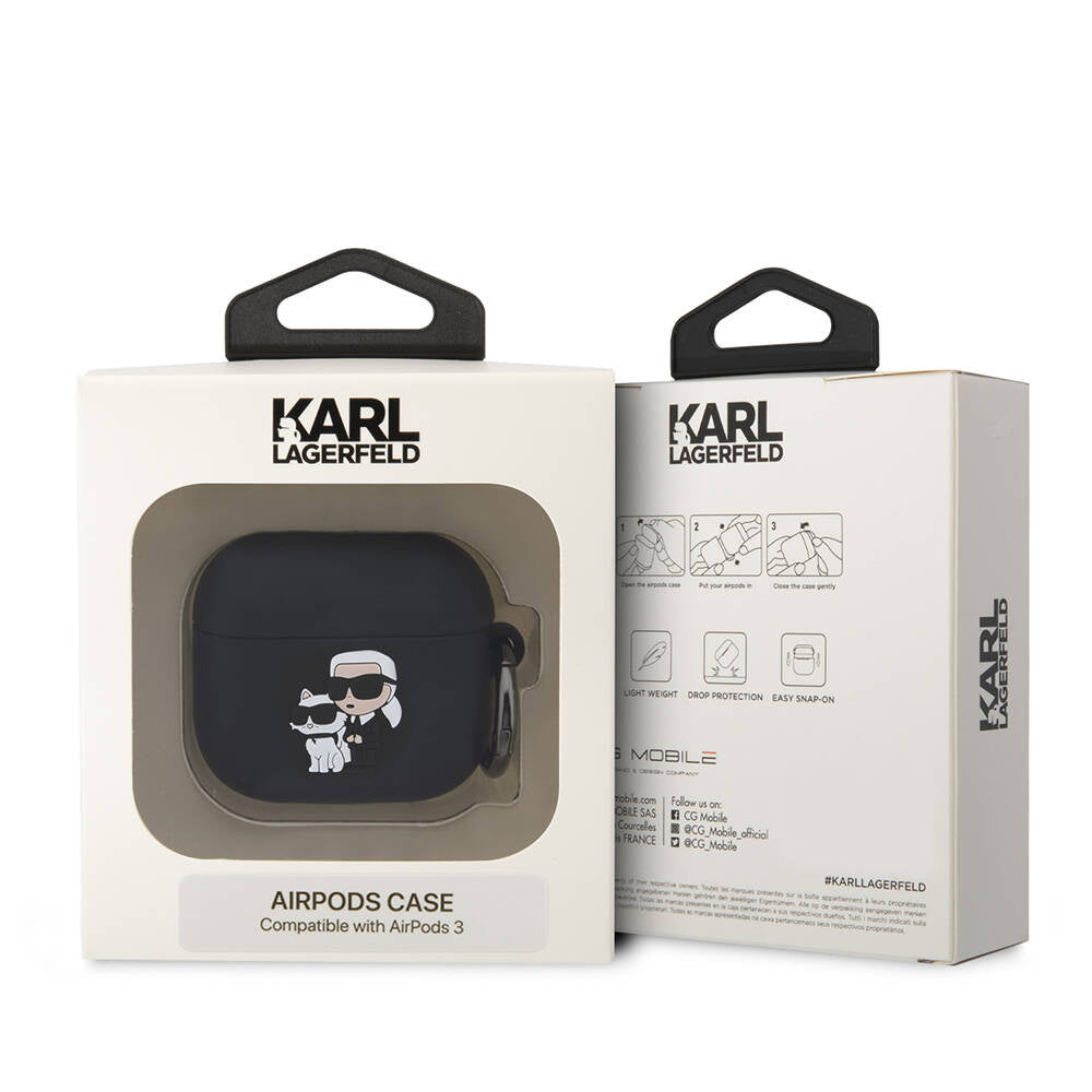 Karl Lagerfeld Airpods 3. Nesil Orjinal Lisanslı Karl & Choupette 3D Silikon Kılıf
