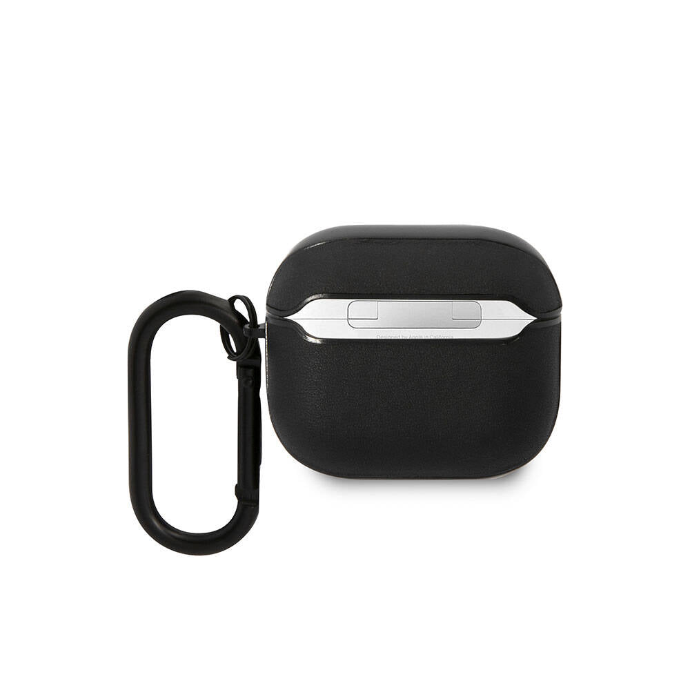 BMW Airpods 3.Nesil Orjinal Lisanslı PU Deri Mavi Beyaz Çizgili Metal Logolu Kılıf