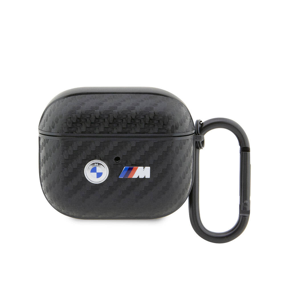 BMW Airpods 3.Nesil Orjinal Lisanslı PU Karbon Fiber Tasarımlı Çift Metal Logolu Kılıf