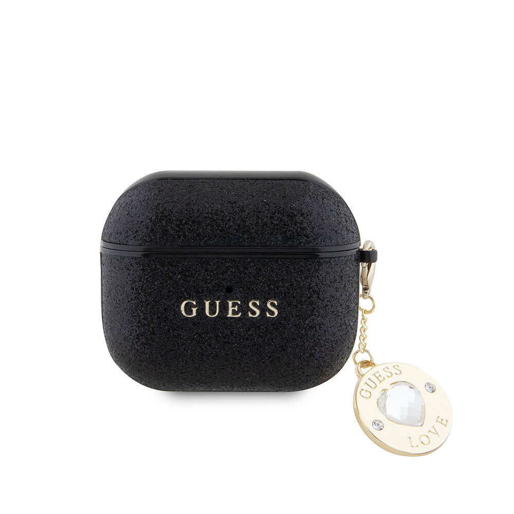 Guess Airpods 3.Nesil Orjinal Lisanslı PU Deri Mavi Beyaz Çizgili Metal Logolu Kılıf