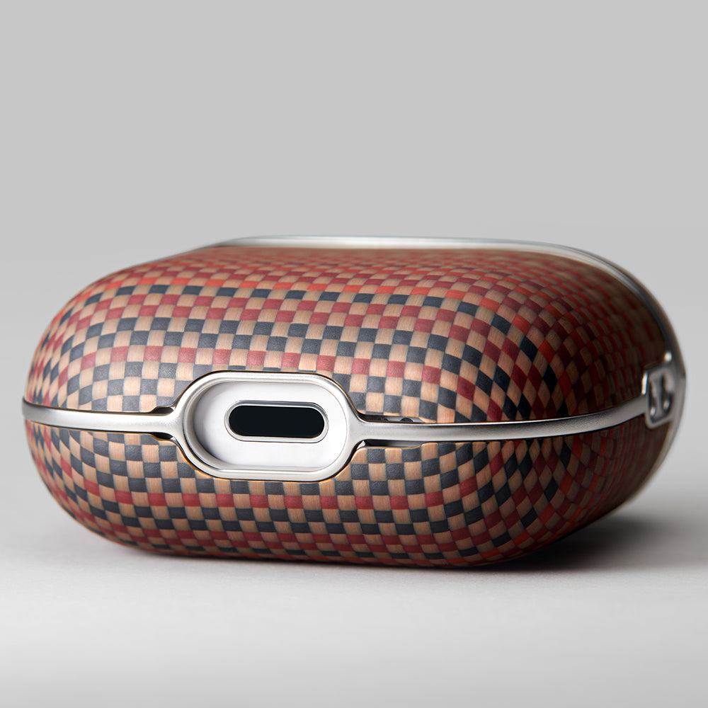Pitaka Tactile Woven Sunset-Moonrise Serisi Airpods 4 Aramid Fiber Sunset Kılıf