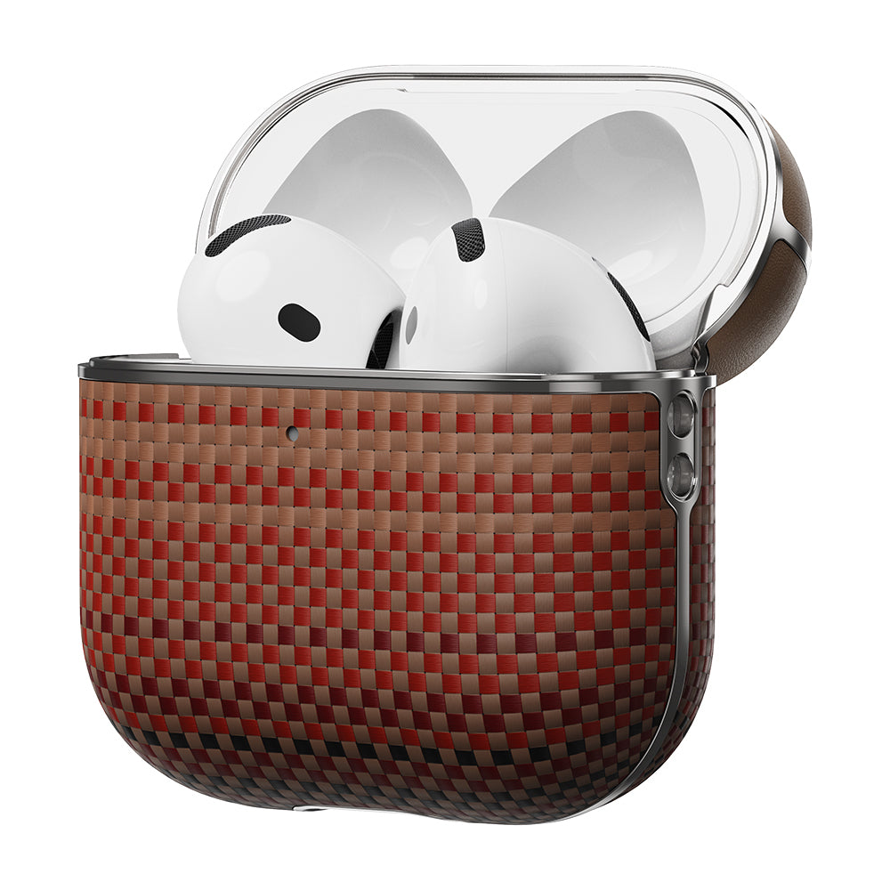 Pitaka Tactile Woven Sunset-Moonrise Serisi Airpods 4 Aramid Fiber Sunset Kılıf