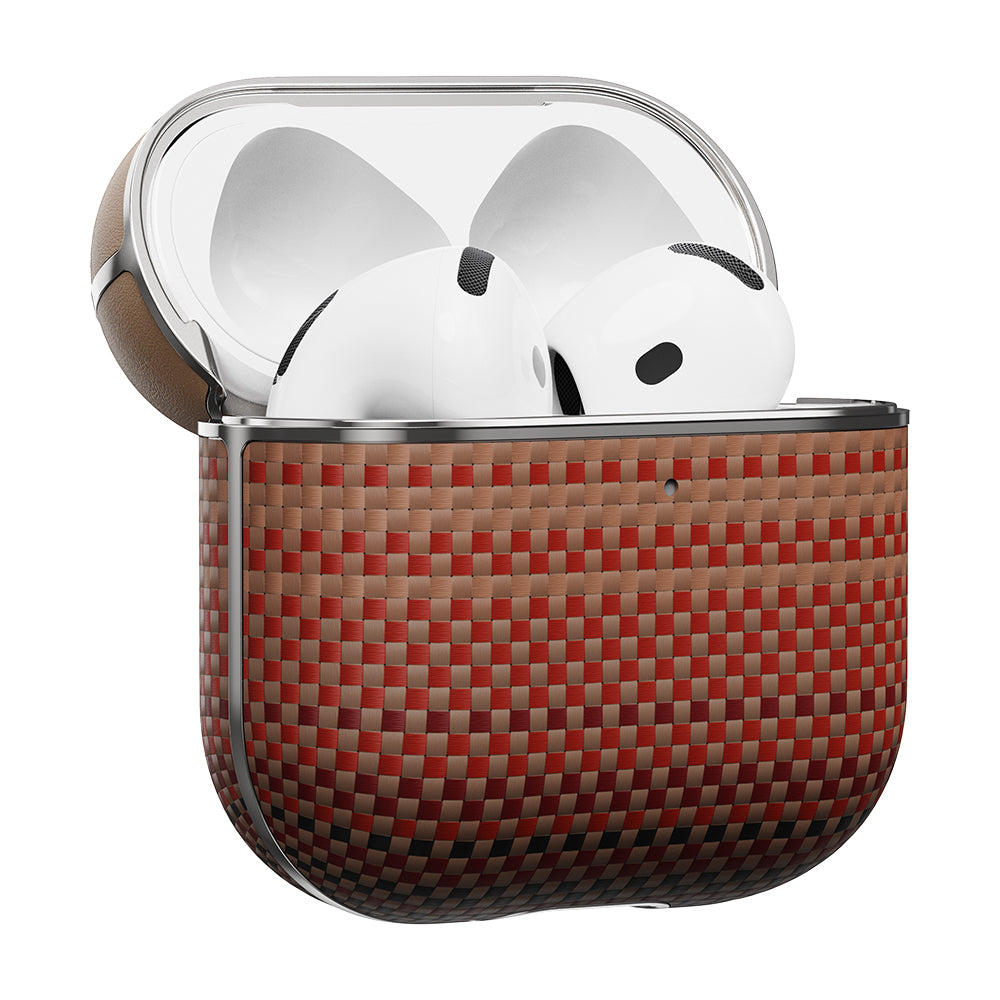 Pitaka Tactile Woven Sunset-Moonrise Serisi Airpods 4 Aramid Fiber Sunset Kılıf