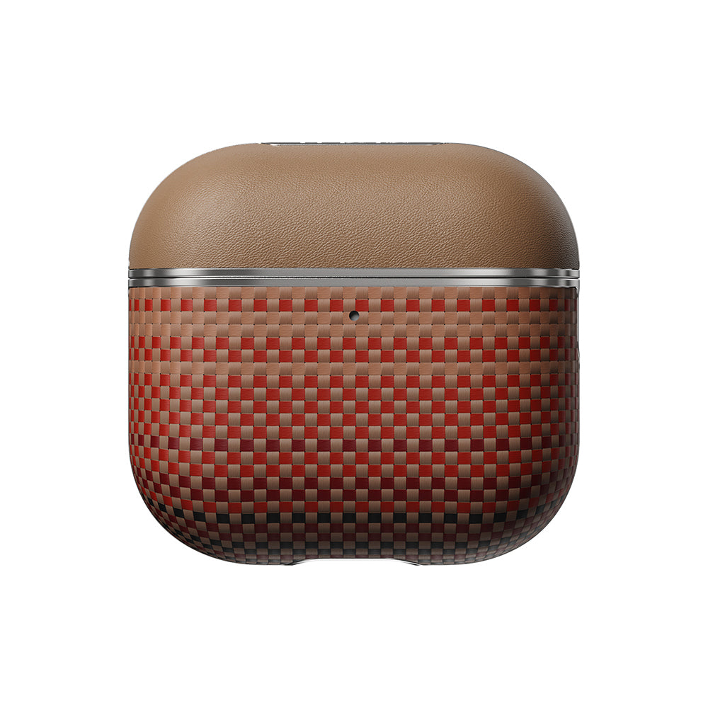 Pitaka Tactile Woven Sunset-Moonrise Serisi Airpods 4 Aramid Fiber Sunset Kılıf
