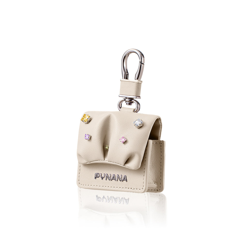 Pynana Sugar Cube Serisi Airpods 4 Kılıf PU Deri Çanta Tasarımlı Taşlı Kılıf