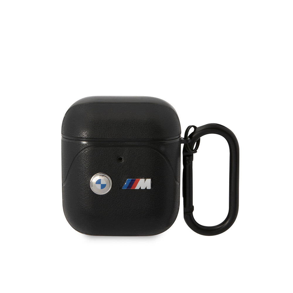 BMW Airpods Orjinal Lisanslı PU Deri Tasarımlı 3 Renk Çizgili Çift Metal Logolu Kılıf
