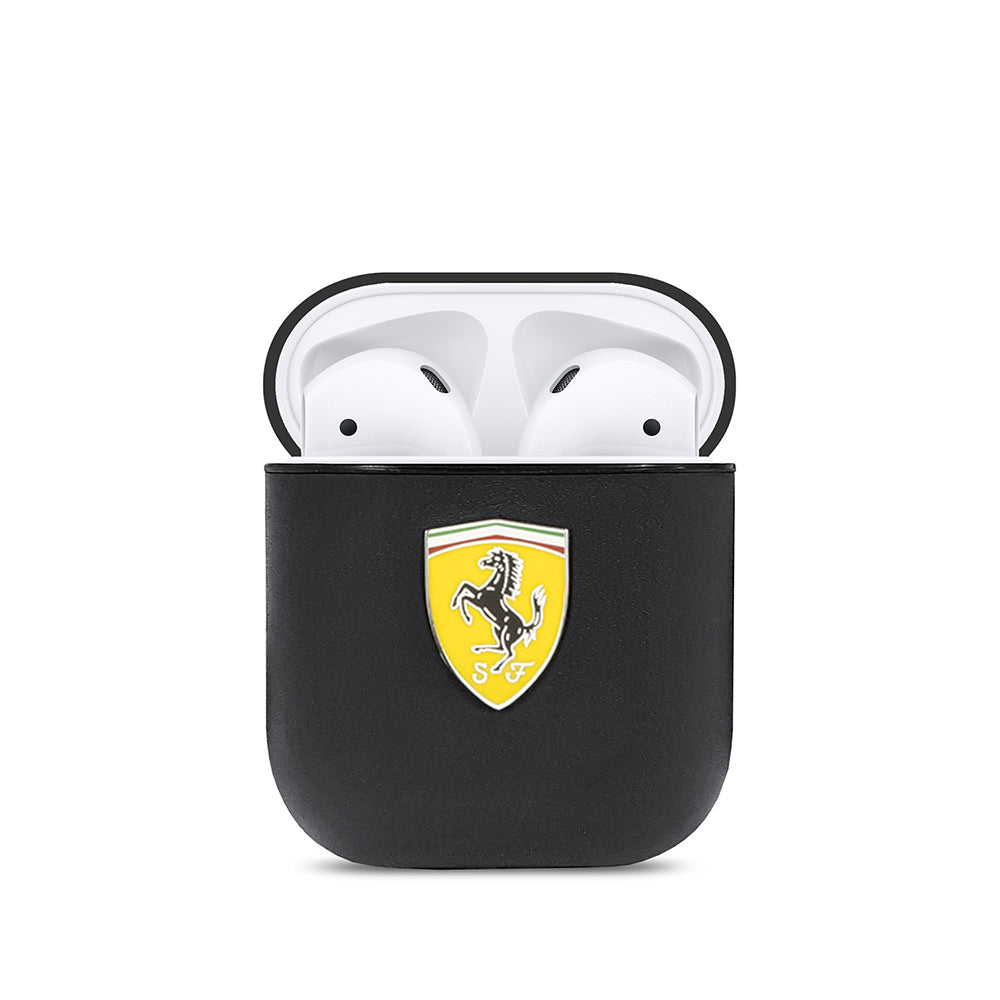 Ferrari Airpods Orjinal Lisanslı PU Deri Metal Logolu SF Arka Yüzey Yazılı Kılıf