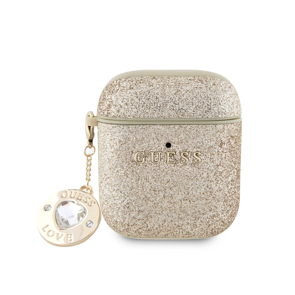 Guess Airpods Orjinal Lisanslı Glitter Elmas Kalp Süs Zincirli Kılıf