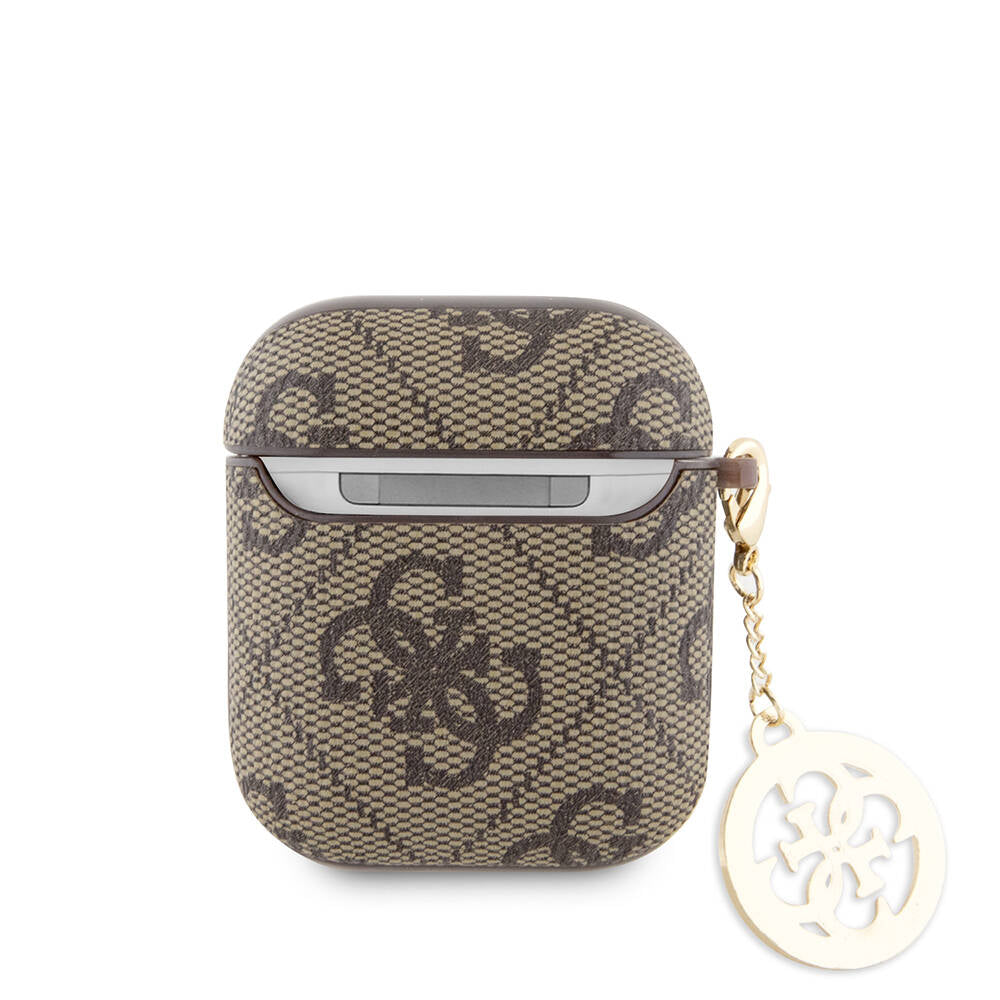 Guess Airpods Orjinal Lisanslı 4G Desenli Taşlı 4G Süs Zincirli Kılıf