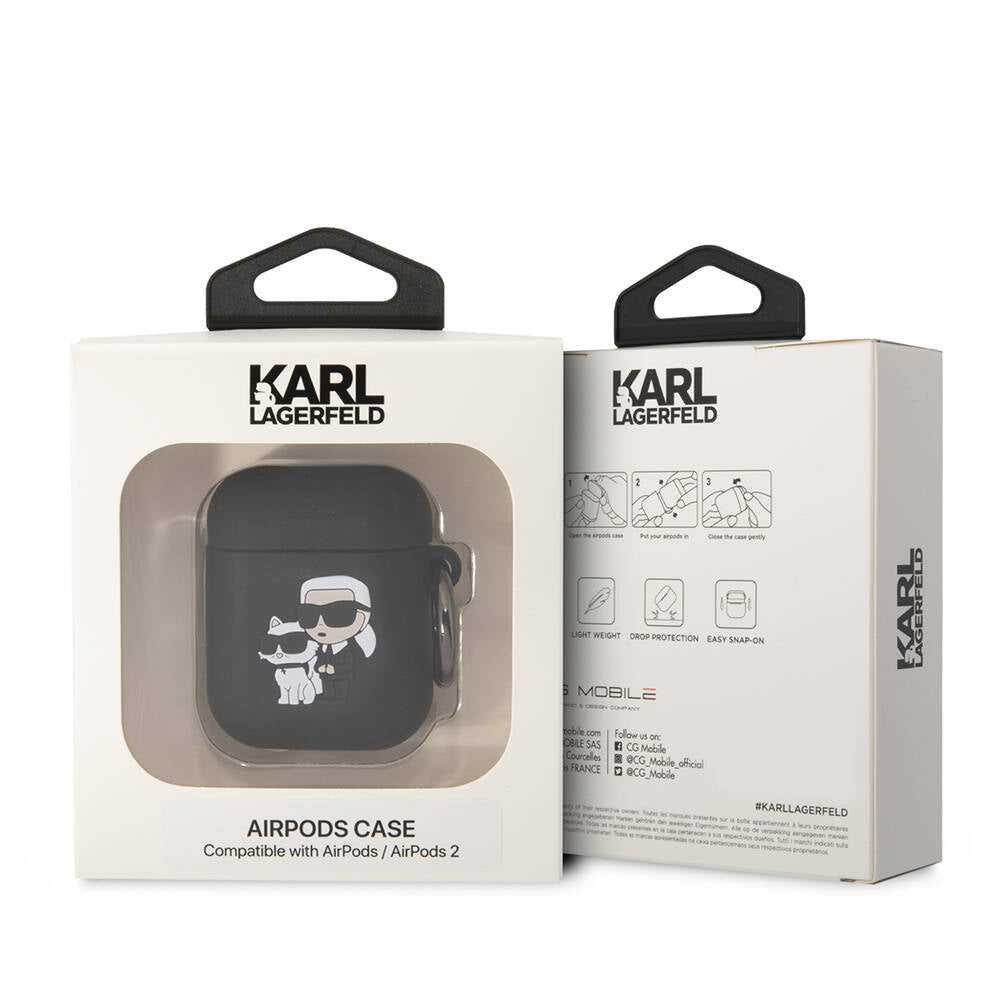 Karl Lagerfeld Airpods Orjinal Lisanslı Karl & Choupette 3D Silikon Kılıf