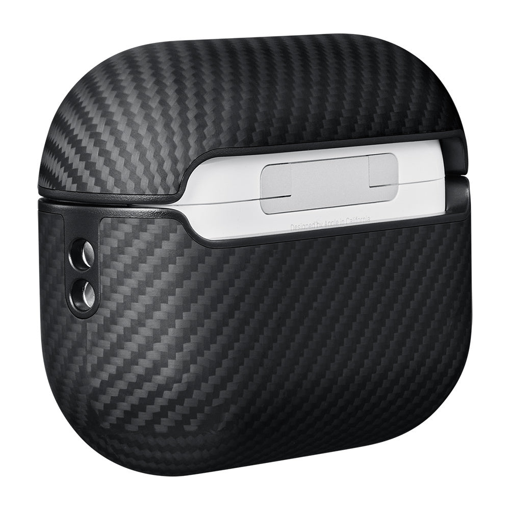 Pitaka Classic Serisi Airpods Pro 2 Kılıf 600D Aramid Fiber Black-Grey Twill Kılıf