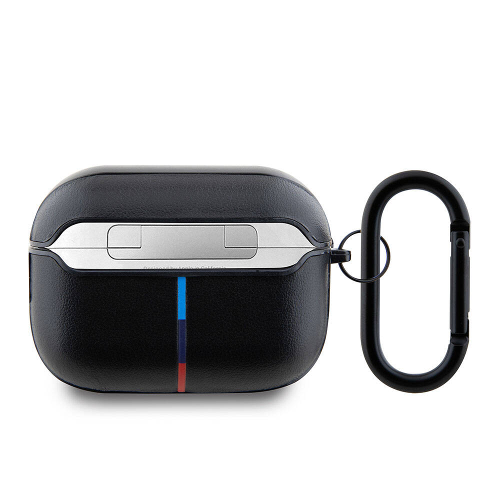 BMW Airpods Pro 2 Orjinal Lisanslı PU Deri Tasarımlı 3 Renk Çizgili Çift Metal Logolu Kılıf