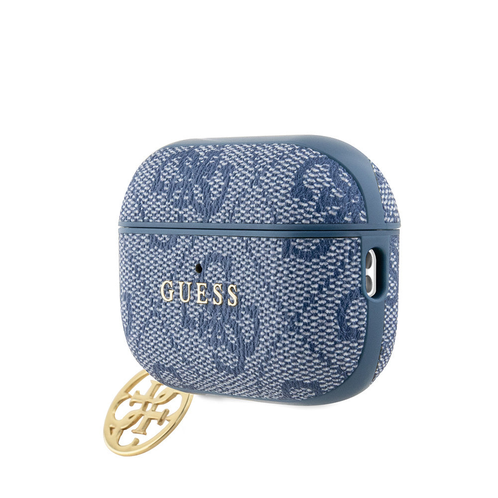 Guess Airpods Pro 2 Orjinal Lisanslı 4G Desenli Metal Klasik Logolu 4G Charm PU Deri Kılıf