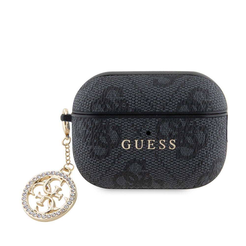Guess Airpods Pro 2 Orjinal Lisanslı 4G Desenli Taşlı 4G Süs Zincirli Kılıf
