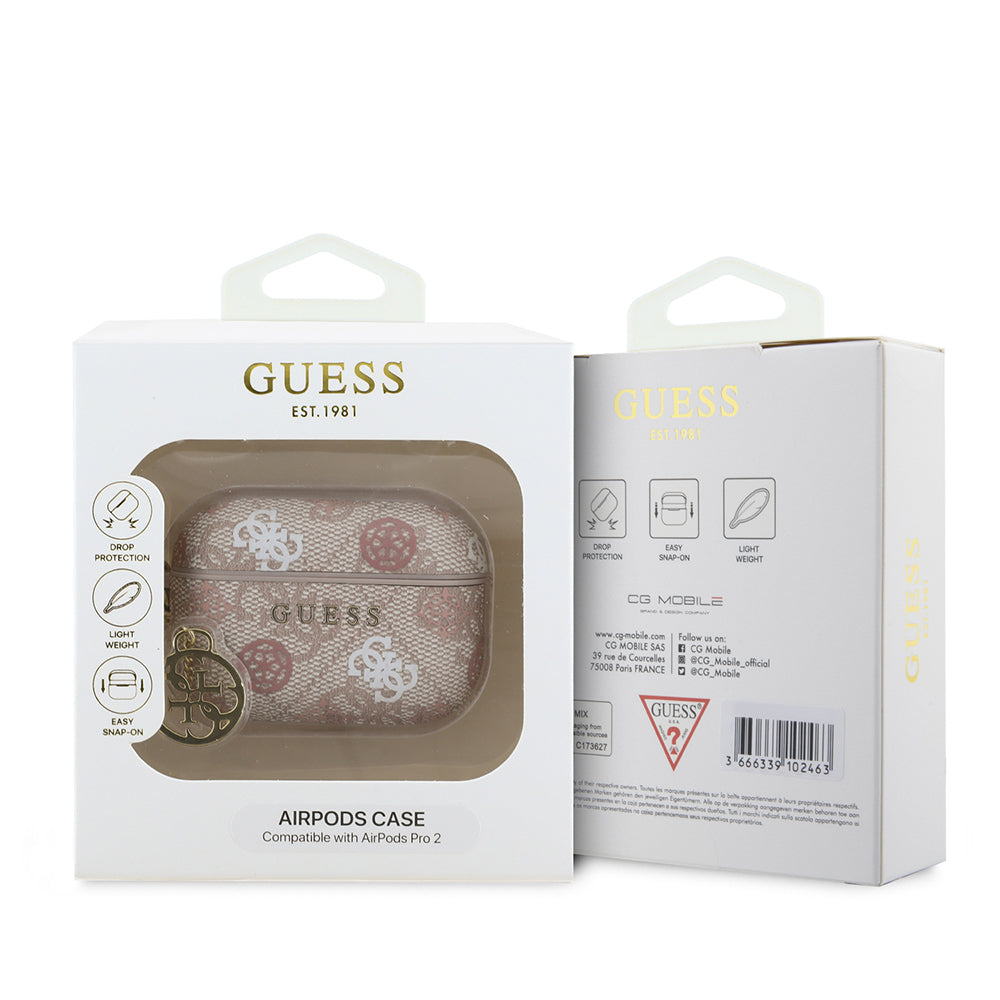 Guess Airpods Pro 2 Orjinal Lisanslı 4G Desenli Yazı Logolu Peony Airpods Kılıf