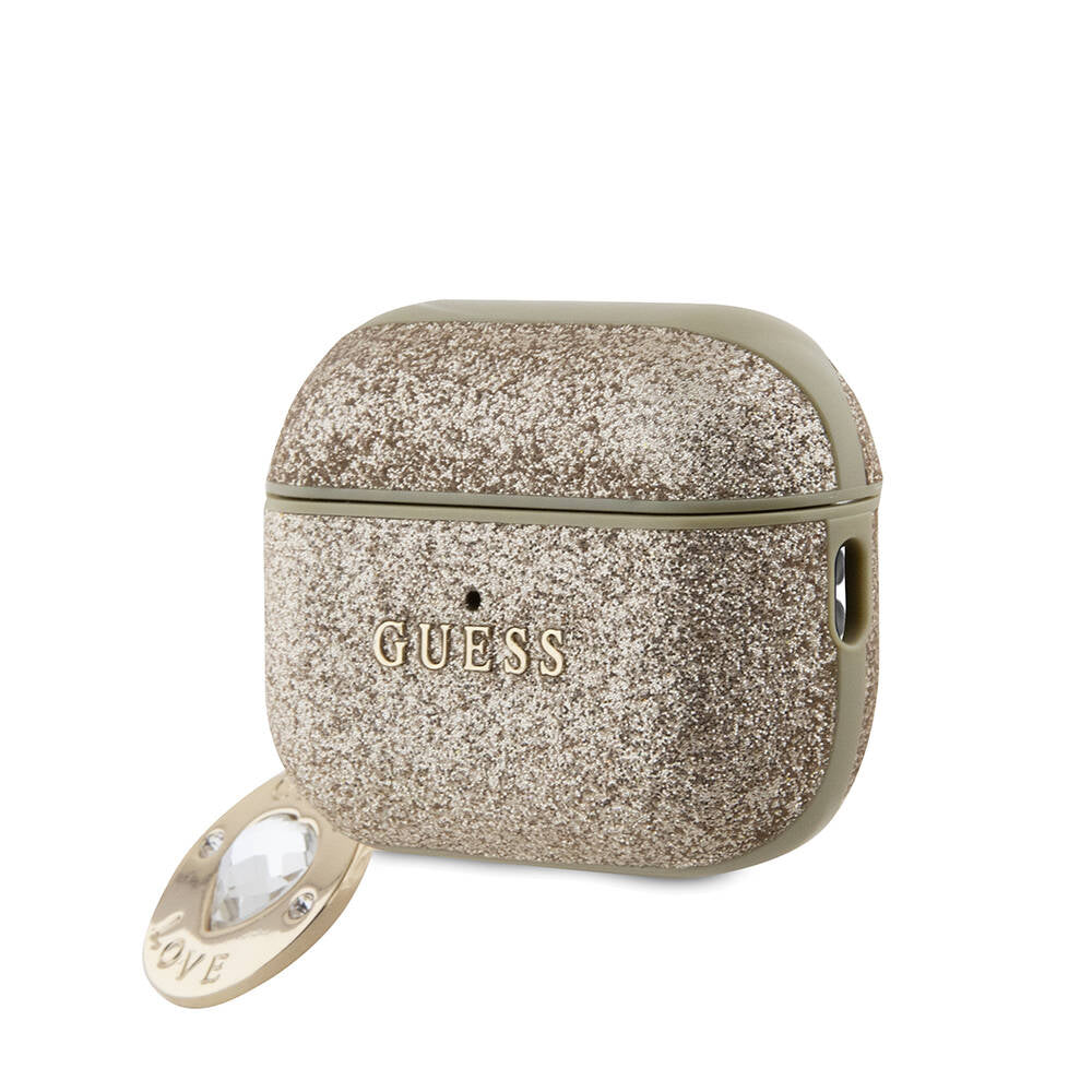 Guess Airpods Pro 2 Orjinal Lisanslı Glitter Elmas Kalp Süs Zincirli Kılıf