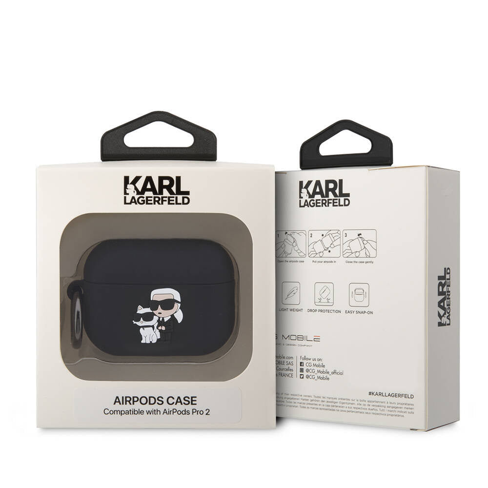 Karl Lagerfeld Airpods Pro 2 Orjinal Lisanslı Karl & Choupette 3D Silikon Kılıf