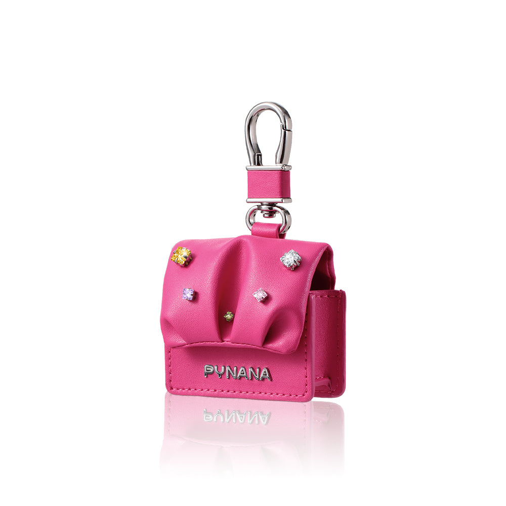Pynana Sugar Cube Serisi Airpods Pro 2 Kılıf PU Deri Çanta Tasarımlı Taşlı Kılıf