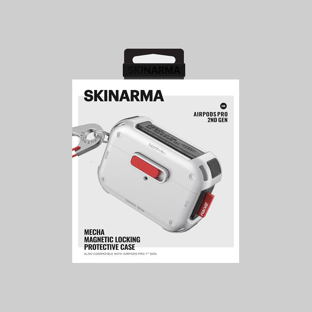 SkinArma AirPods Pro 2 Kılıf Magnetik Kilitli Airbagli Tasarım Mecha Kılıf