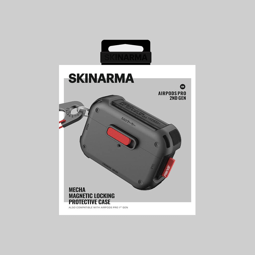 SkinArma AirPods Pro 2 Kılıf Magnetik Kilitli Airbagli Tasarım Mecha Kılıf