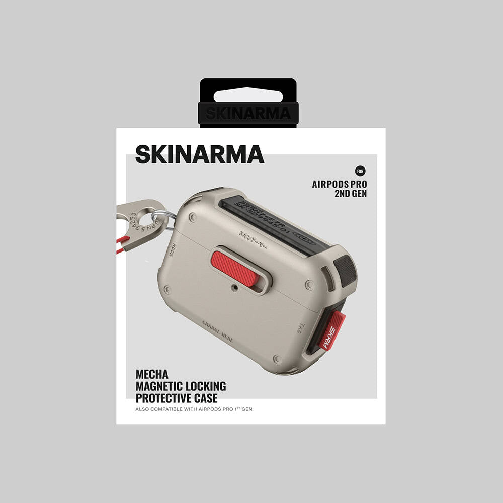 SkinArma AirPods Pro 2 Kılıf Magnetik Kilitli Airbagli Tasarım Mecha Kılıf