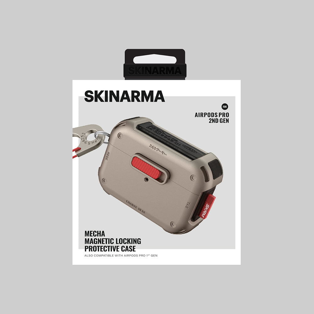 SkinArma AirPods Pro 2 Kılıf Magnetik Kilitli Airbagli Tasarım Mecha Kılıf