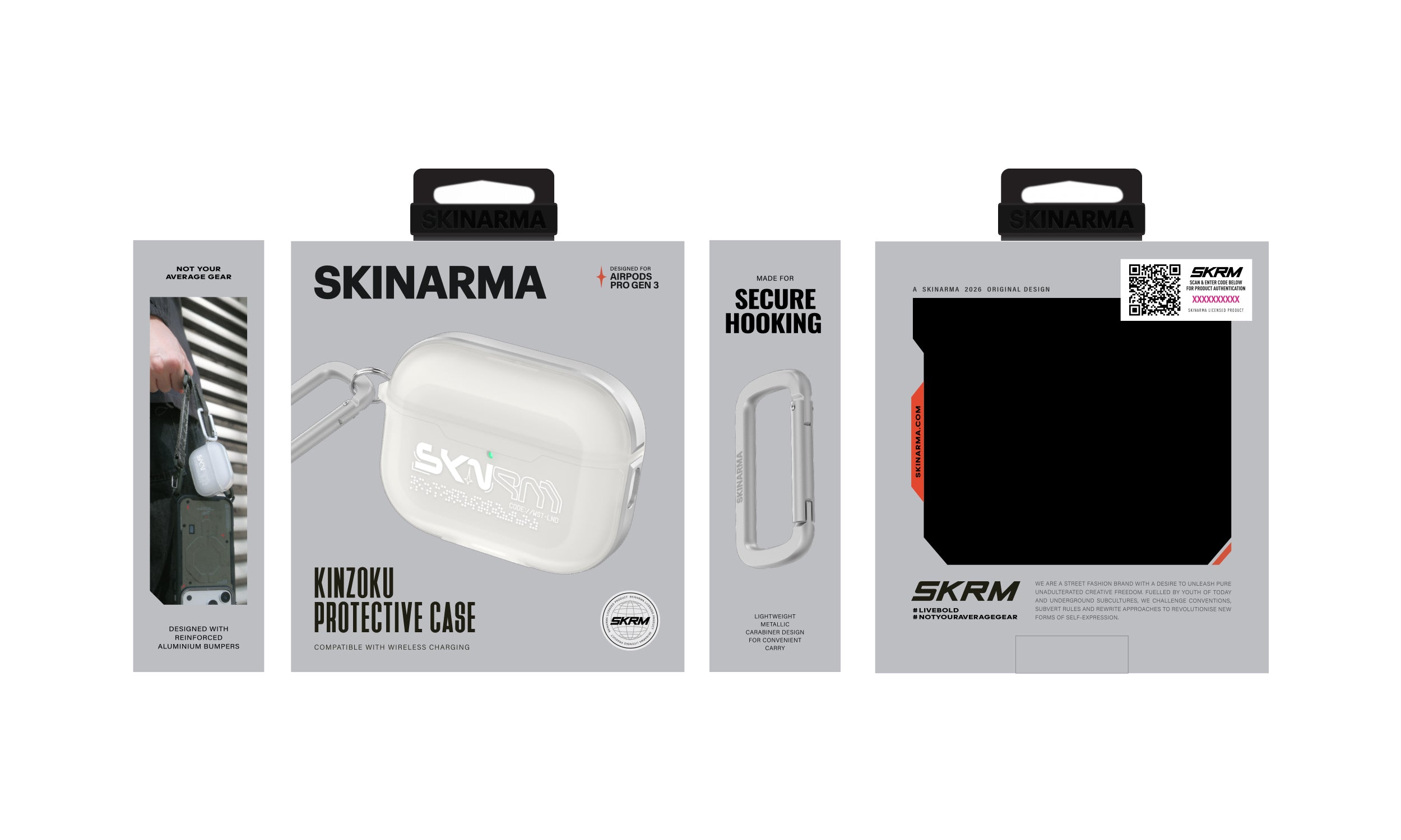 Skinarma Airpods Pro 3 Kılıf Transparan Mat Tasarım Kinzoku Kılıf