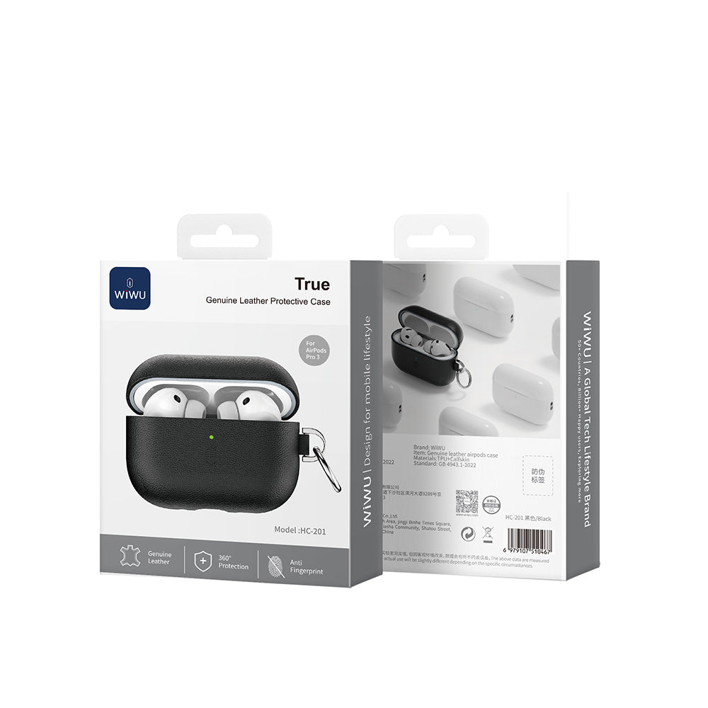 Wiwu HC-201 AirPods Pro 3 Parmak İzi Bırakmayan Deri Kılıf