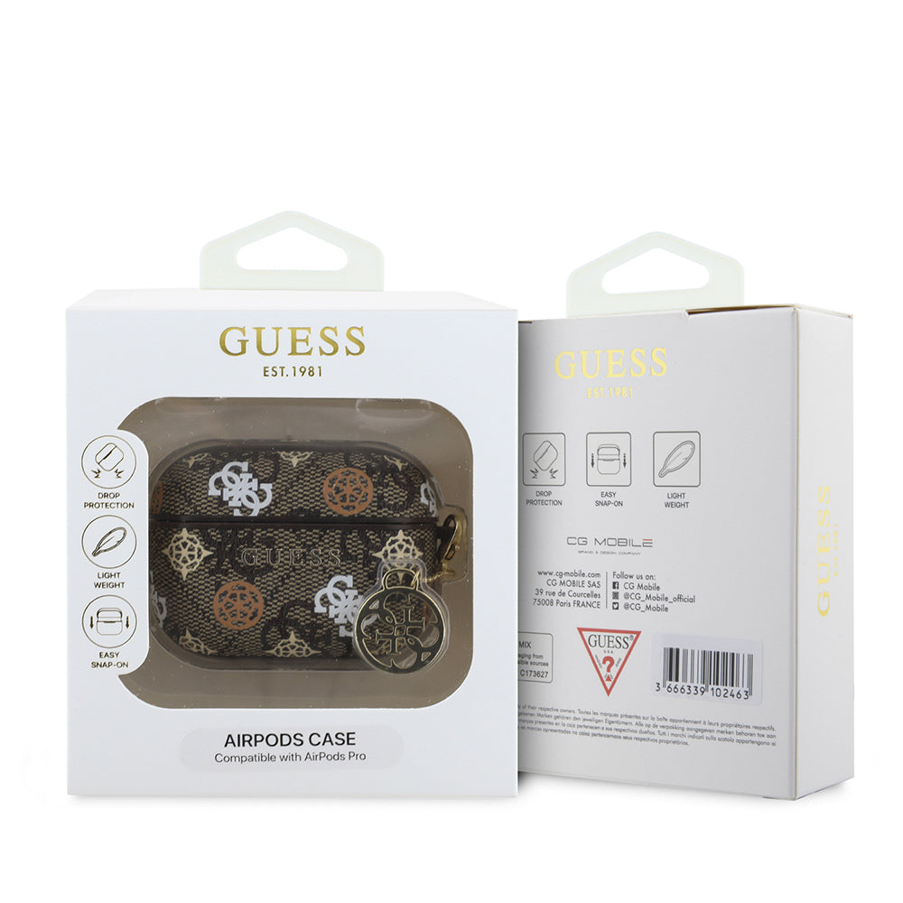 Guess Airpods Pro Orjinal Lisanslı 4G Desenli Yazı Logolu Peony Airpods Kılıf