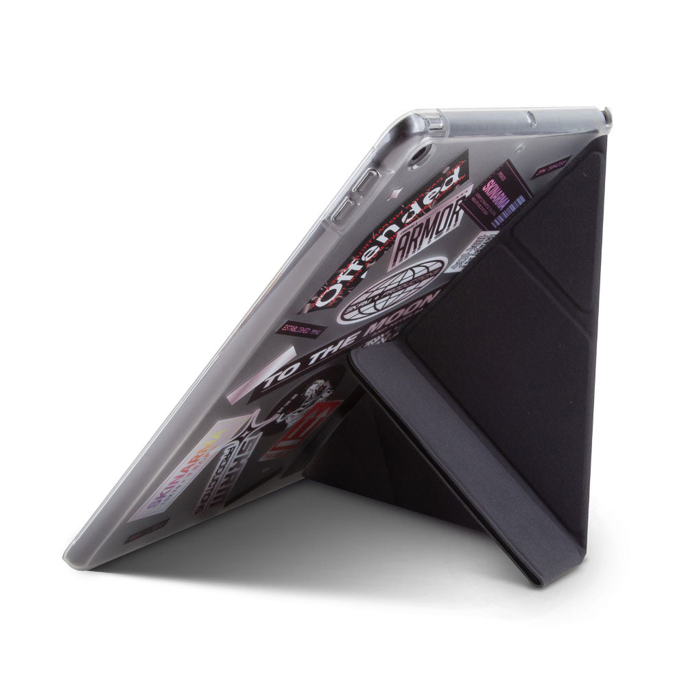 SkinArma iPad 10.2 2021 (9.Nesil) Sticker Tasarımlı Arkası Şeffaf Standlı Mageru Tablet Kılıfı