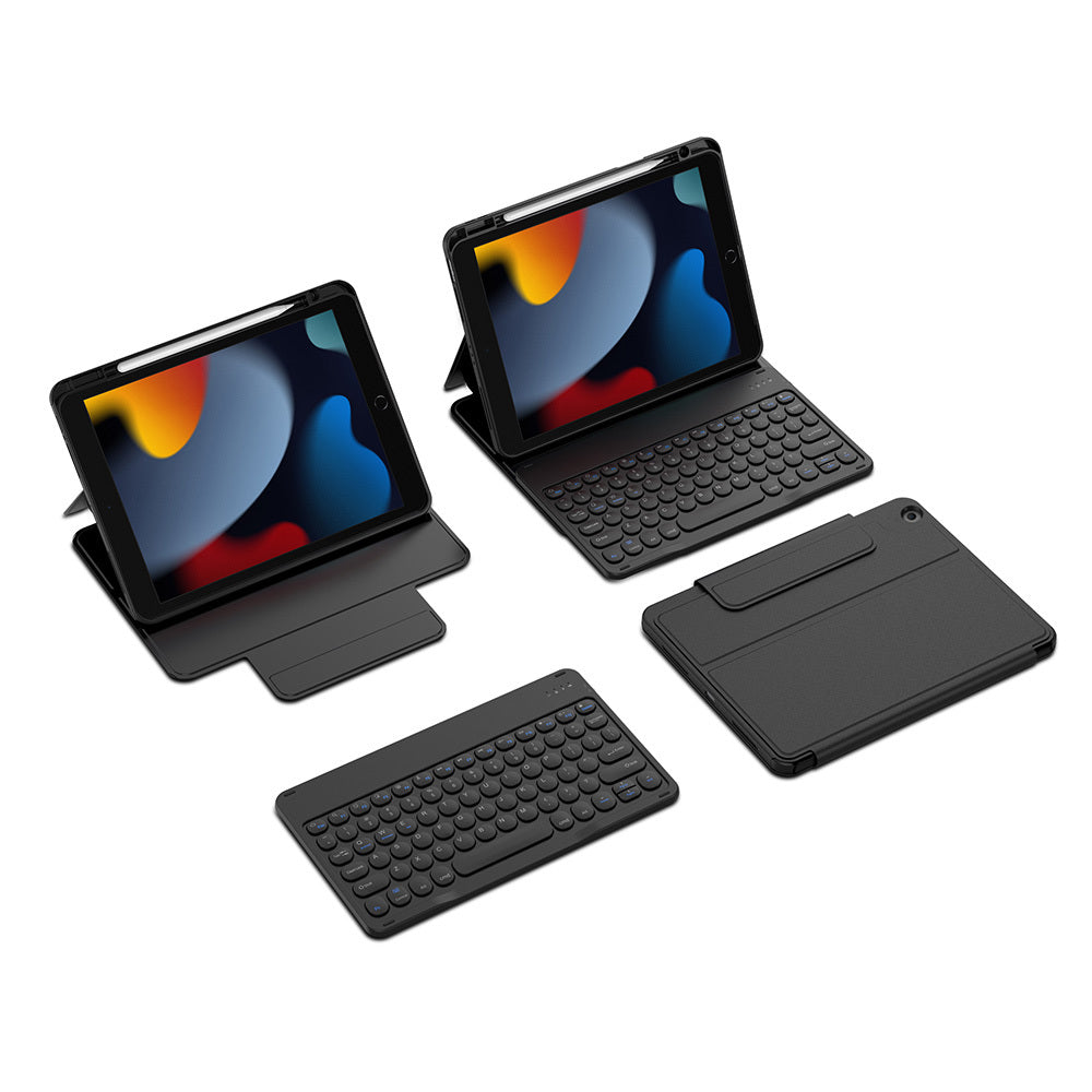 Wiwu Protective iPad 10.2 2021 (9.Nesil) Gizli Kalem Bölmeli Klavyeli Kılıf