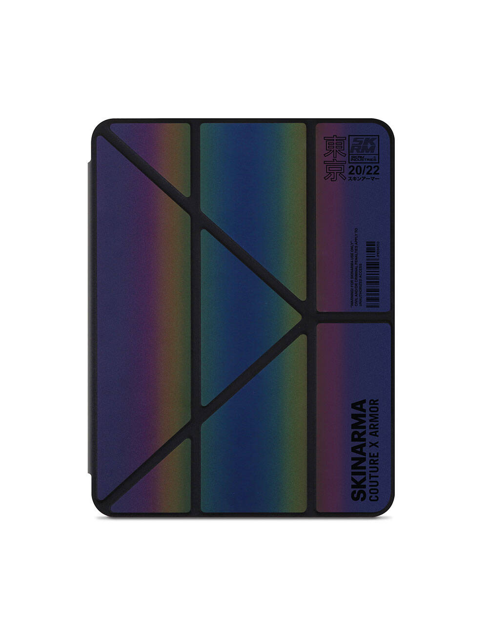 SkinArma iPad 10.2 (8.Nesil) Holografik Tasarımlı Standlı Deri Görünümlü Kira Kobai Tablet Kılıfı