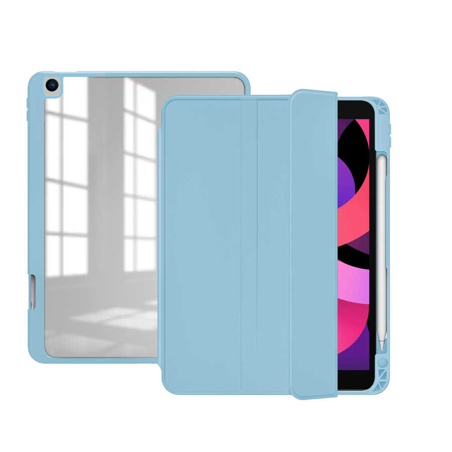 Cepax Nort iPad 10.2 (8.Nesil) Arkası Şeffaf Standlı Tablet Kılıfı