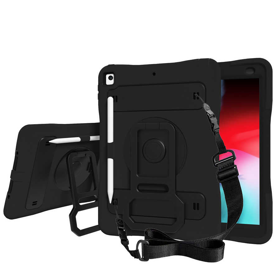 Cepax iPad 10.2 (8.Nesil) Yeni Nesil Kalem Bölmeli Defender Silikon Tablet Kılıfı